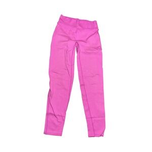 Pink Active Ribbed High Waisted Leggings Bubblegum Pink Size Medium